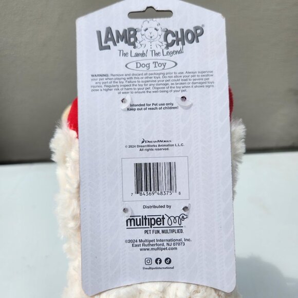 NEW Multipet Lamb Chop Dog Plush Toy Squeaky 10" Squeakers Squeaking Animal Plus - Picture 9 of 11